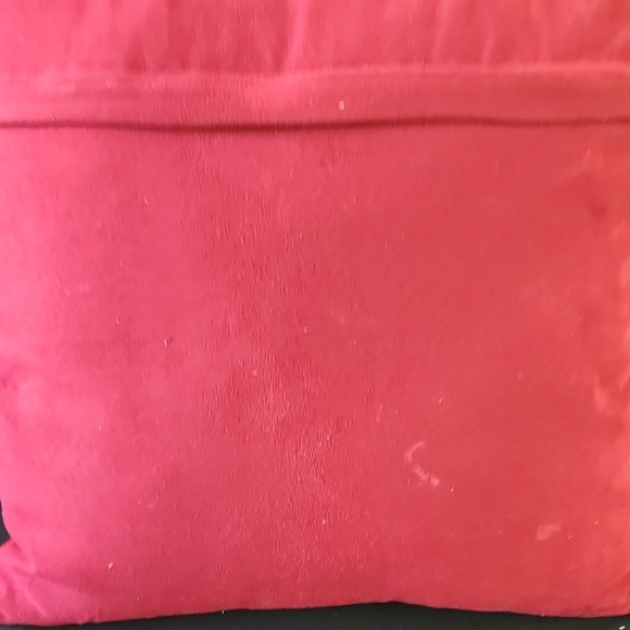 Pier 1 100% Cowhide Red Accent Pillow with Geometric Design - Picture 4 of 7